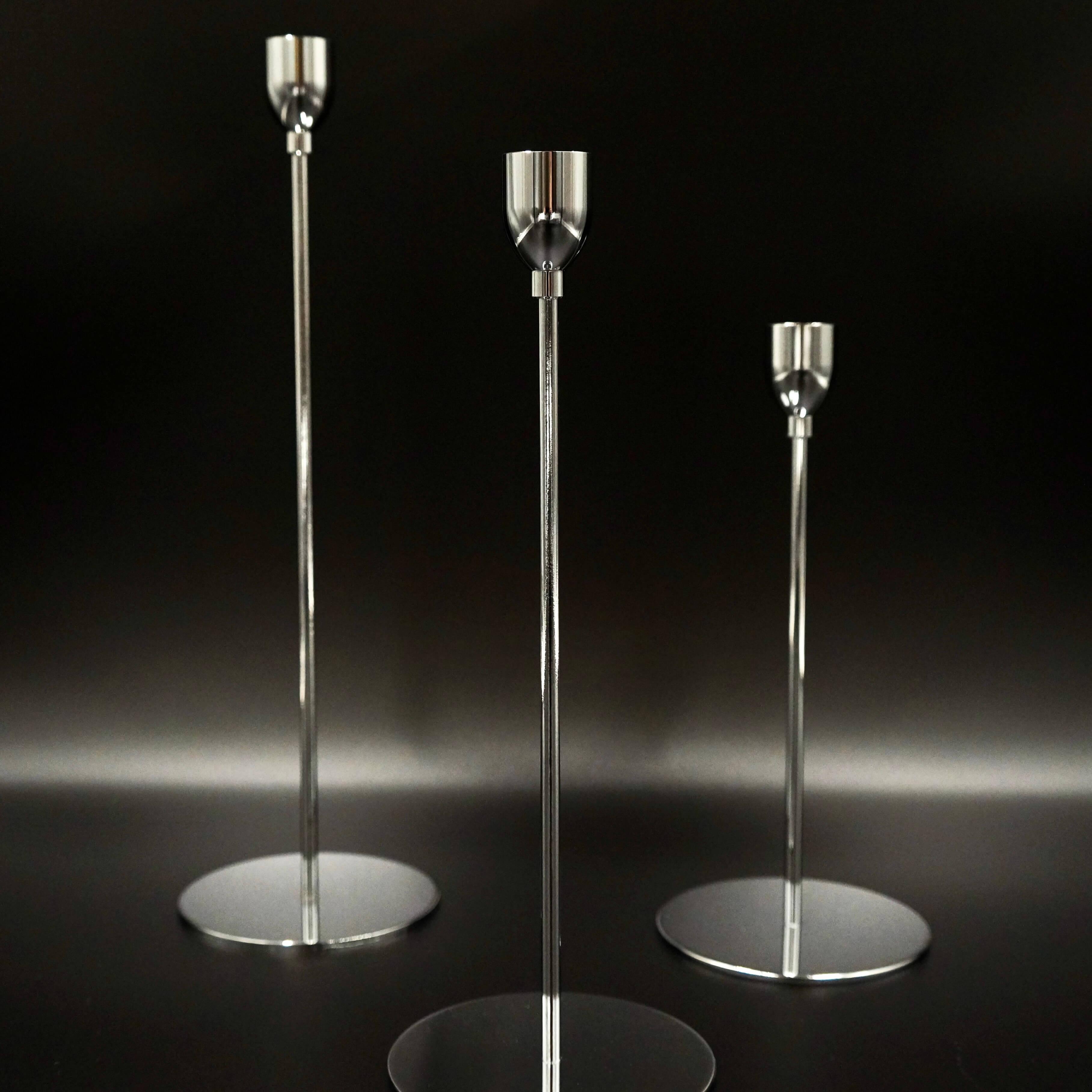 Silberne Kerzenhalter, 3er-Set – Innenatelier